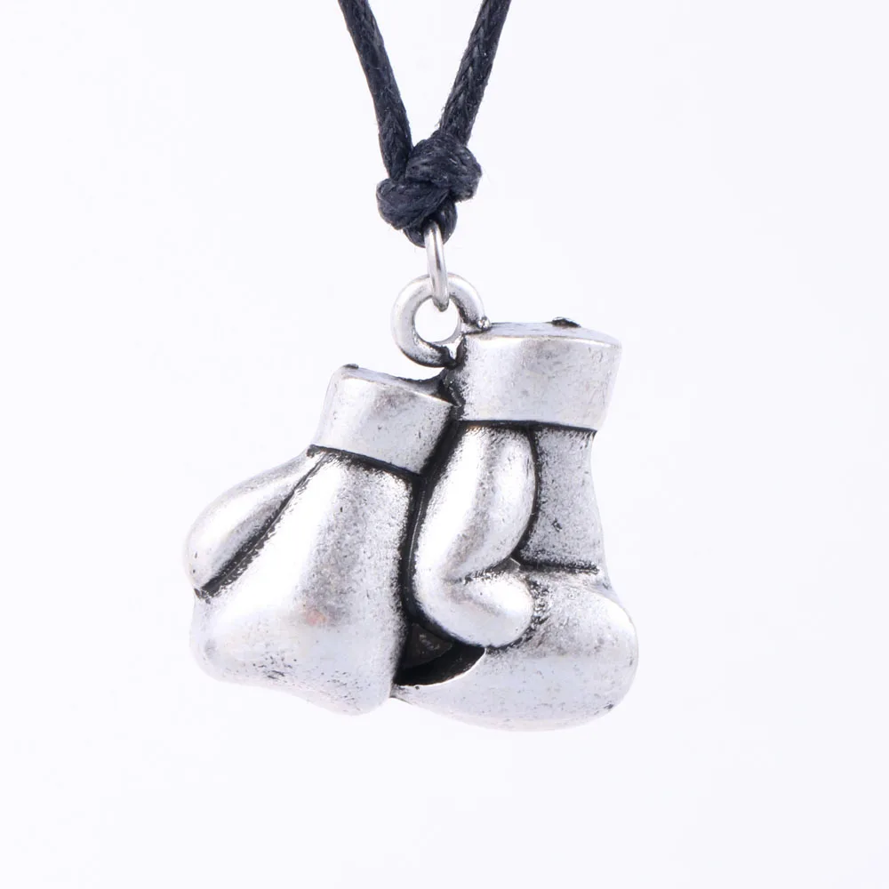 Vintage Men Boxing Glove Necklace Rope Chain Fitness Boxing Jewelry