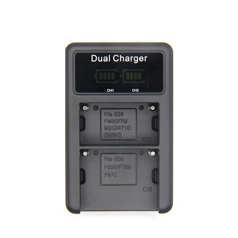 LCD USB Dual Charger Mamen NP F550 ЖК-дисплей USB Dual Зарядное устройство цифровой NP-F550 7,4 V 2400 мА/ч, Камера Li-Батарея для sony RV100 RV200 CCD SC5 SC5/E SC55 SC55E - Цвет: LCD USB Dual Charger