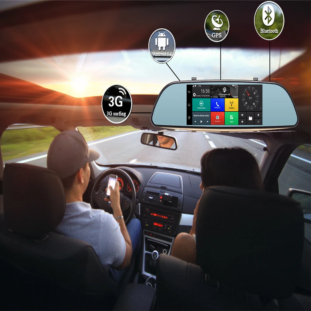 Авто Full HD 1080P видео рекордер камера gps заднего вида 7 дюймов Dash Cam Автомобильный