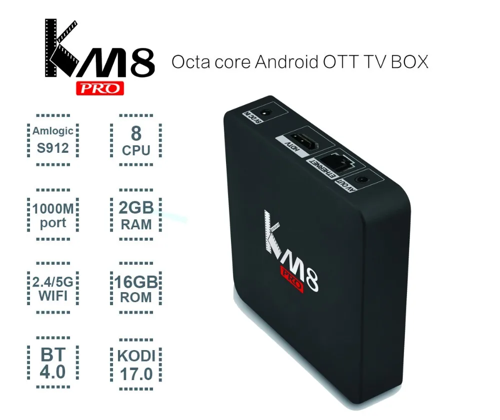 10 шт./лот KM8 PRO TV Box Pro Smart Android 6 0 Amlogic S912 Octa Core CPU | Электроника