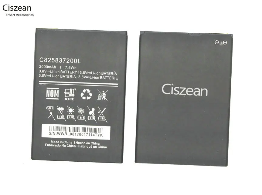 Ciszean 1x C825837200L 2000 мАч смарт мобильный сменная батарея для мобильного телефона+ универсальное настенное зарядное устройство для BLU Neo X N070L N070U