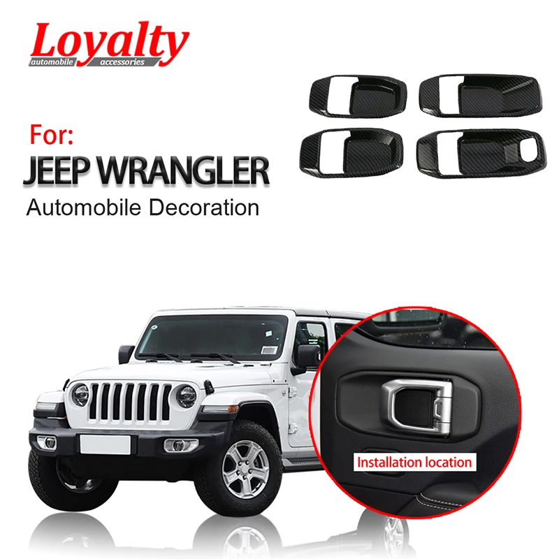 4 шт. декоративные наклейки на дверную ручку Jeep Wrangler JL 2018 2019 | Автомобили и