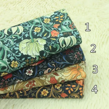 

half yard import plain cotton fabric handmade DIY patchwork bag garment dress cloth, retro elegant flower print for you A762