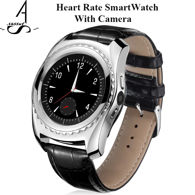 AhSSuf Heart Rate Blood Oxygen smart watch cell phone SIM Card bluetooth camera facebook