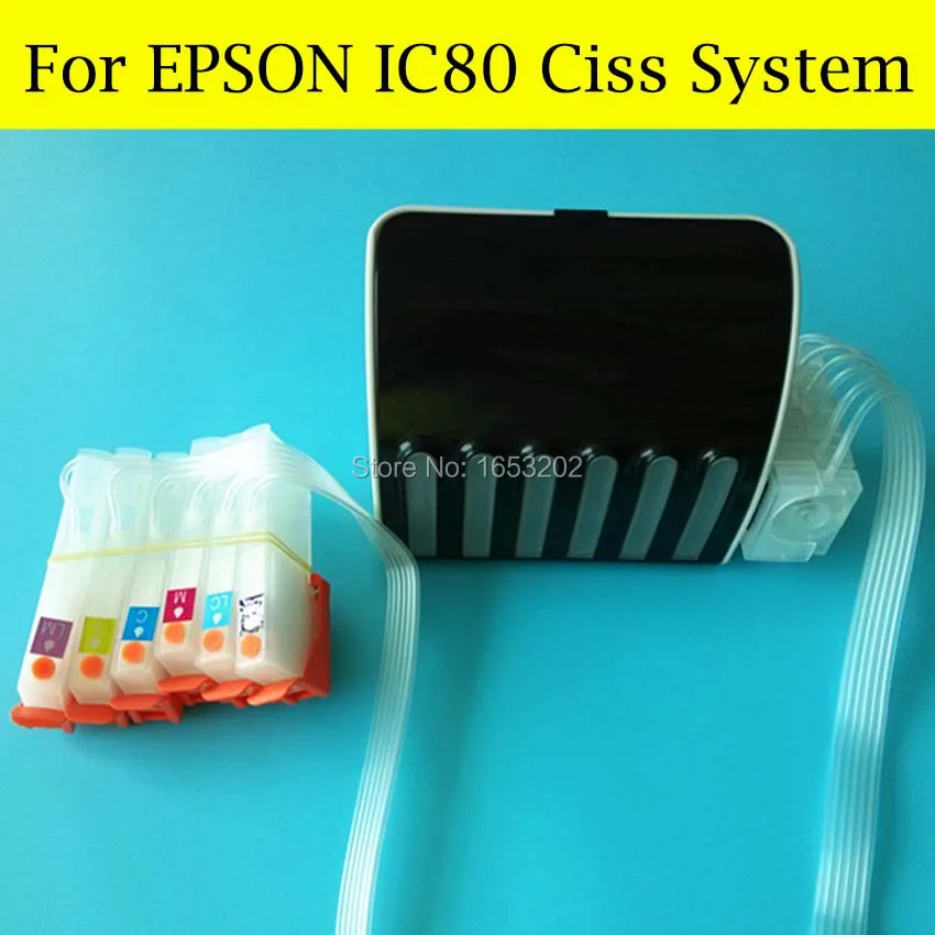 Пустые 6 цветов/набор IC80 СНПЧ для EPSON IC80 СНПЧ система для Epson EP707A/777A/807AB/807AR/807AW/977A3 печать