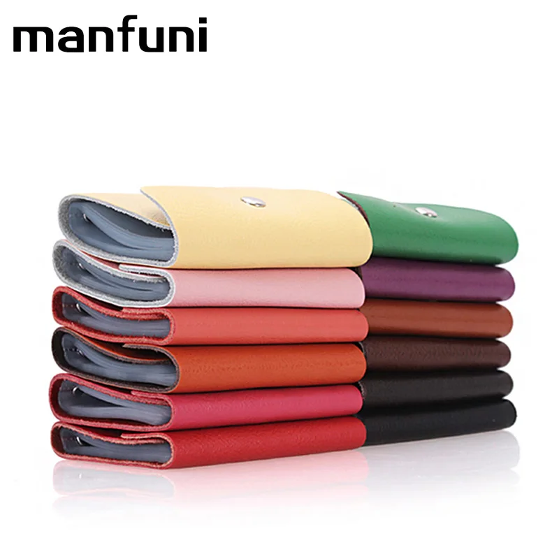 

MANFUNI NEW Fashion Genuine Leather Bank Card Case Thin Mini Card Wallet Business ID Credit Card Holder Cards Pack Pocket Cheap