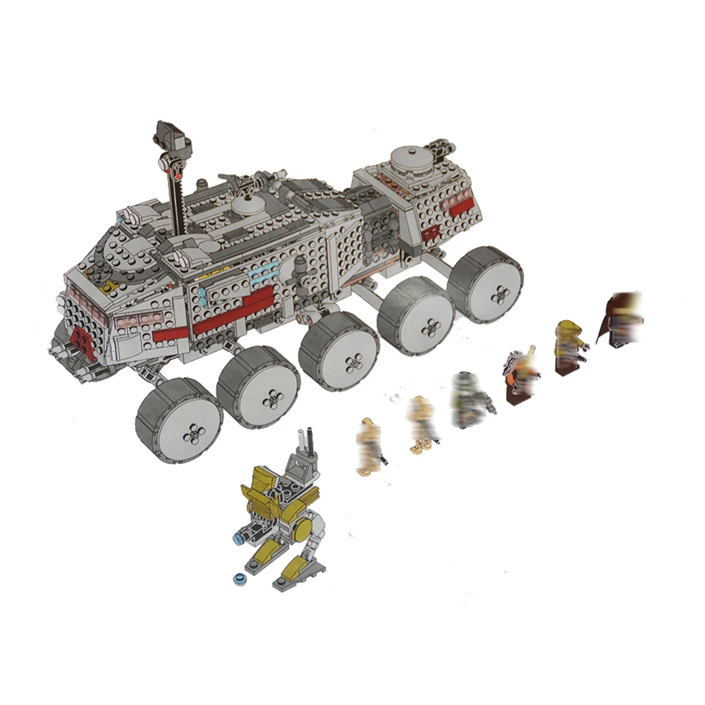 

933Pcs Star Clone Turbo Tank 75151 Building Blocks Compatible legoinglys 75151 Educational Toy Boy's DIY Child Gift