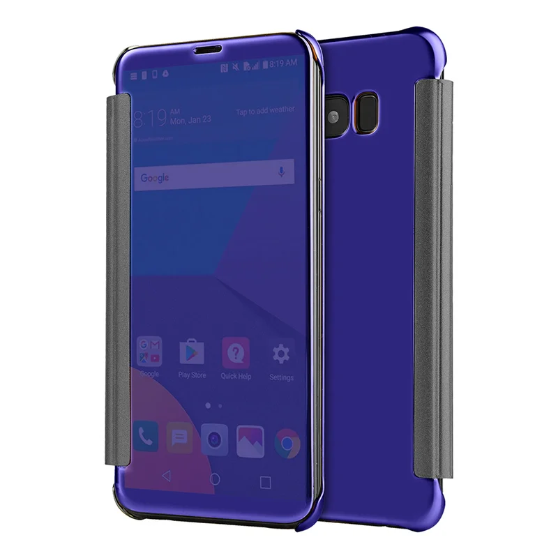 Акриловый чехол-книжка чехол для samsung galaxy S9 S8 A8 плюс S5neo S6 S7edge J1 J3 J5 J7 Pro A3 A5 A7 Note8 5 Крышка - Цвет: Royal Blue