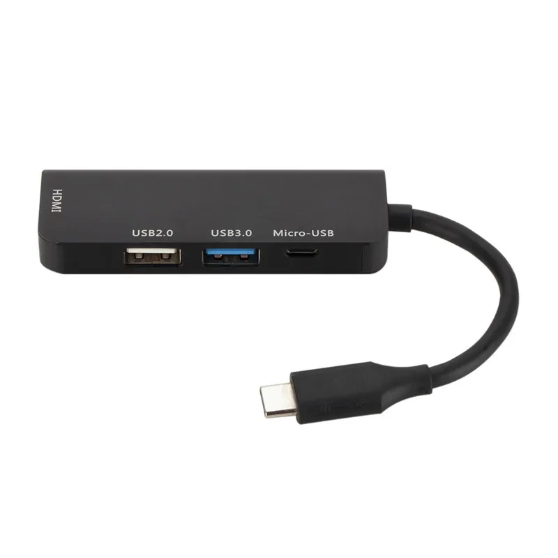 Black Asunflower USB C концентратор к HDMI USB 2,0 3,0 адаптер 4 Порты сплиттер для Macbook Pro samsung Galaxy S9/S8/примечание 9 Тип C в HDMI 2,0 - Цвет: Black