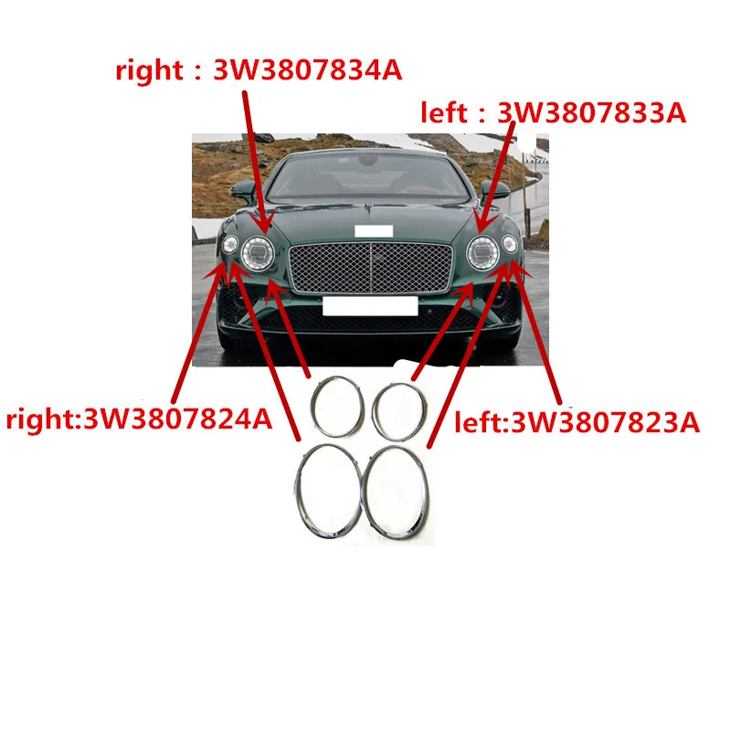 Автомобильная левая и правая фара покрытие кольцо GTSbe ntl ey4.0T V8 Континентальный переднее крыло покрытие полоса крыло заказ яркий круг