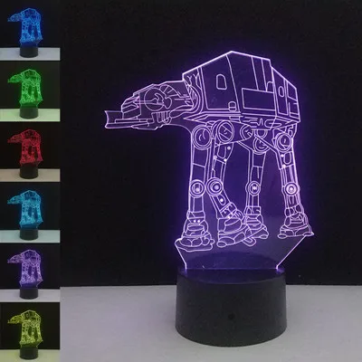 3D Звездные войны светится в темноте игрушки Дарт Вейдер светодиодный визуальный светильник 7 цветов Luminaria Рождество Домашний Декор дети подарки на день рождения - Цвет: ATAT