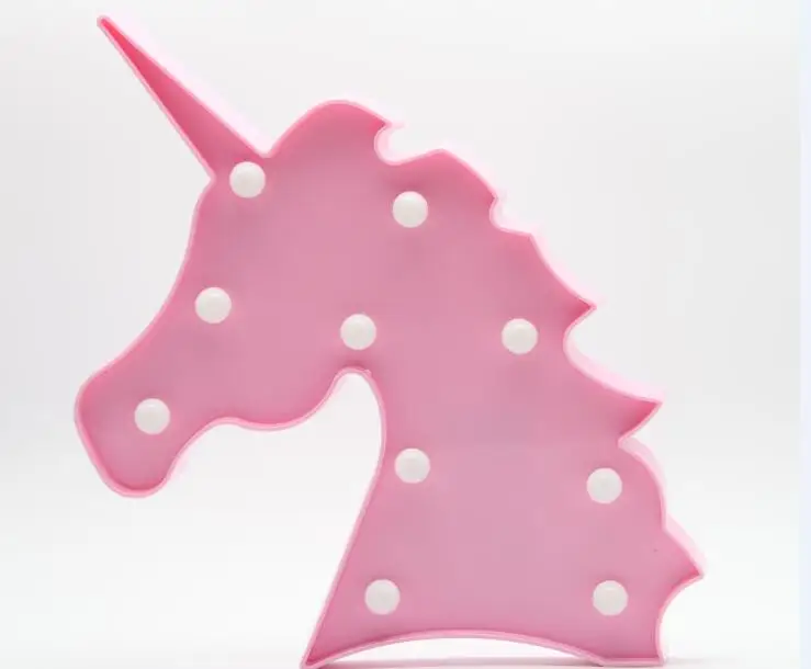 Unicorn pink Светодиодный Красочные Marquee знак Ночной светильник в форме единорога; цвет белый, розовый; яркая Детская комната украшения прикроватный светильник, подарок ко дню рождения лампа - Испускаемый цвет: Unicorn pink