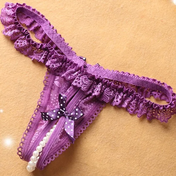 Сексуальное женское нижнее белье, сексуальные Эротические трусики, женские прозрачные кружевные стринги и стринги, нижнее белье, женские открытые трусы - Цвет: purple