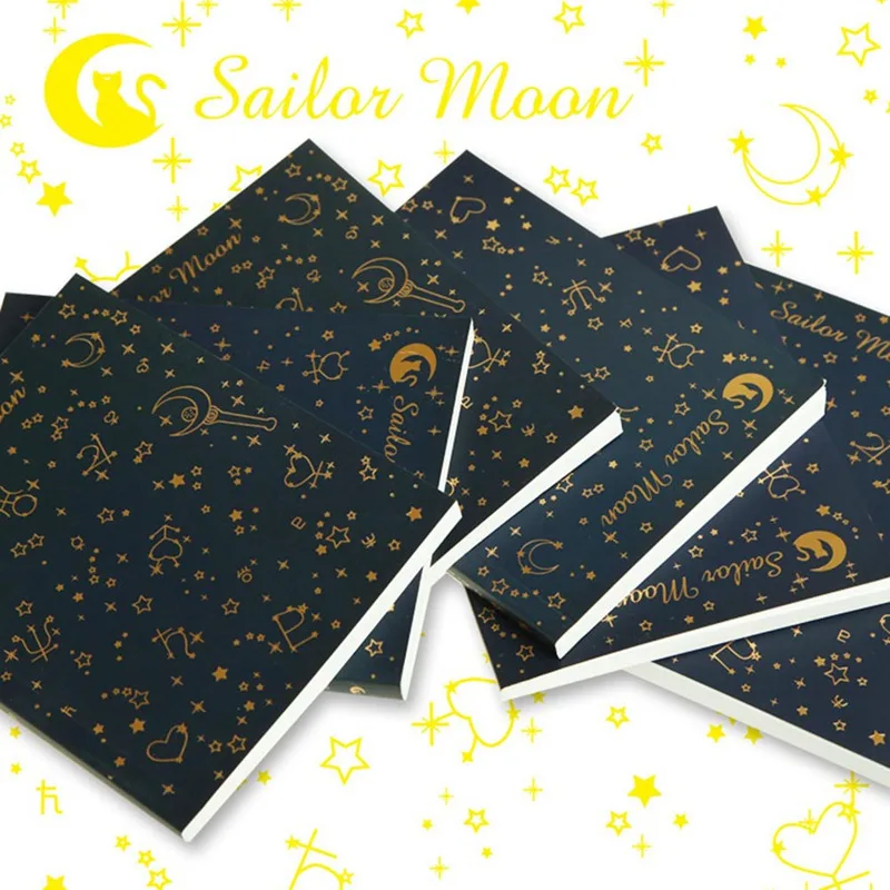 

Anime Sailor Moon Crystal Princess Serenity Notebook Bronzing Black Cartoon Diary Journal Book Cosplay Gifts