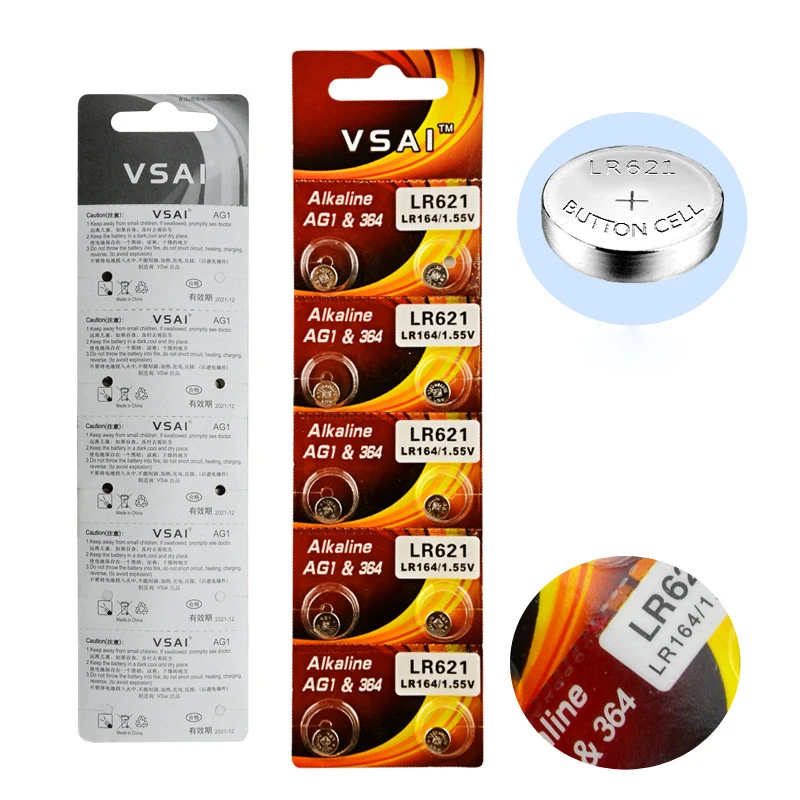 VSAI 10 шт. AG1 364 SR621 Фотоэлементы батареи для часов термометр MP3 1 5 в|coin cell battery|batteries for