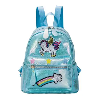 

Cartoon Unicorn Women Backpack Small PU Leather School Bags For Teenage Girls Anime Rainbow pony Children Backpacks bagpack pink