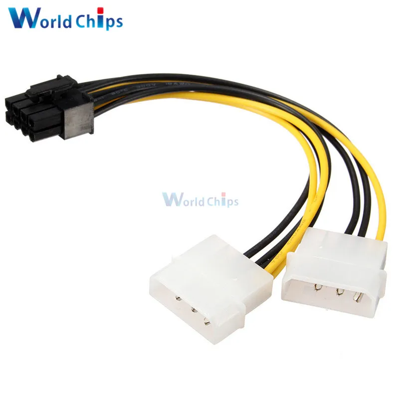 

Dual Molex LP4 4 Pin to 8 Pin PCI-E Express Converter Adapter Power Cable Wire