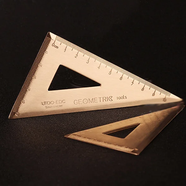 Доступный Толщина 0,08 дюйма супер прочный латунный комплект квадратный Треугольники-Линейка Канцелярские Математика Геометрия best подарок
