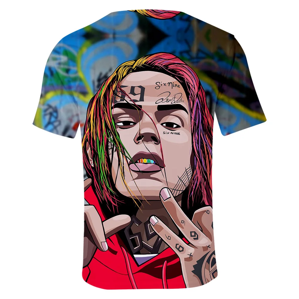 Hip Hop Rapper 69 6ix9ine Tekashi69 3D Printed T-Shirt Women Men Summer ...