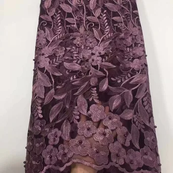 

High Quality Nigerian Lace Fabrics With Stones African French Net Lace Fabric Embroidered Tulle Mesh Lace Fabric(YD-10-18