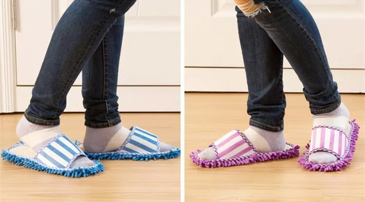 Multifunction Microfiber Dust Mop Slippers Novelty Bedroom Slippers Home Cleaning Shoes