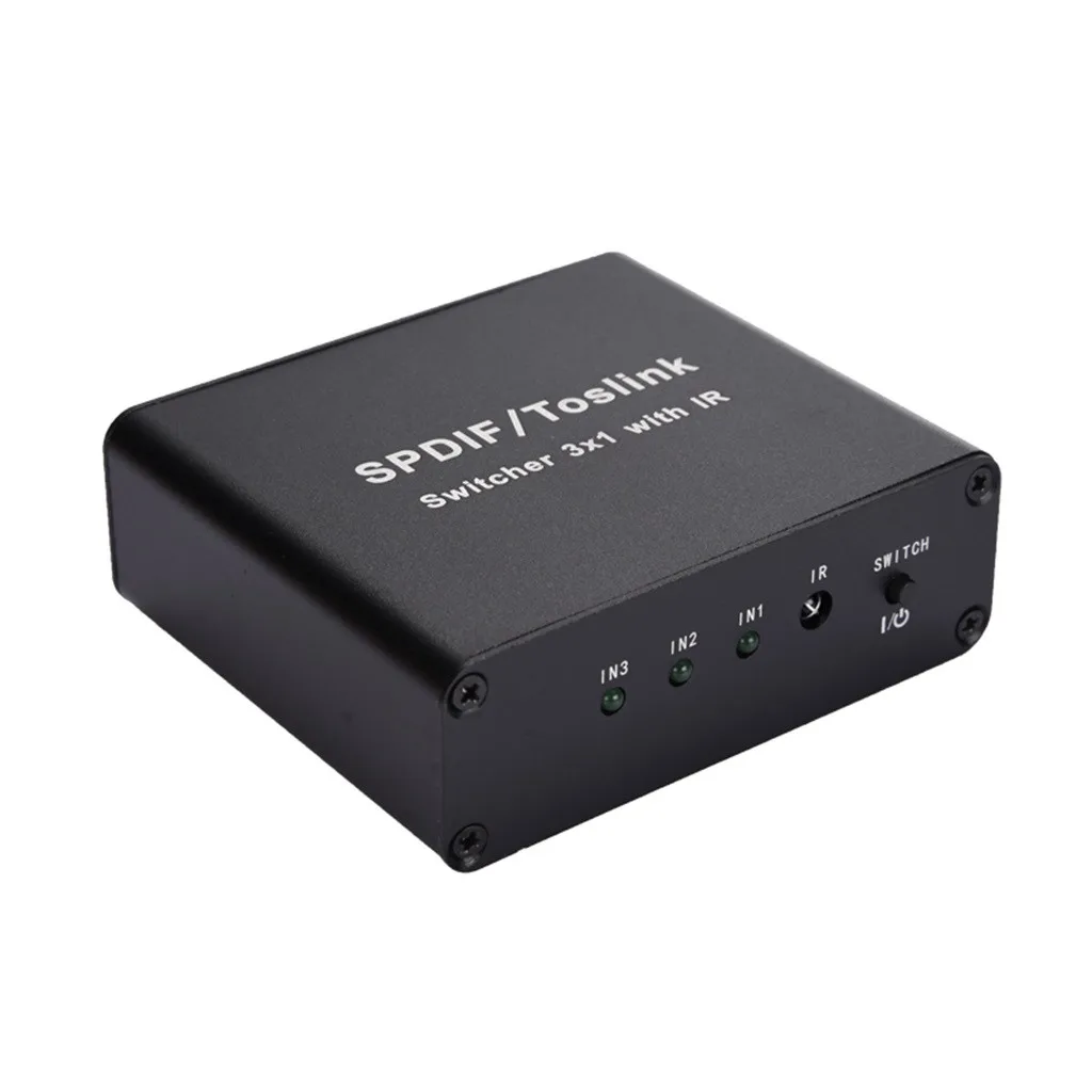 Full HD цифровой оптический аудио коммутатор SPDIF/TOSLINK оптический аудио 3x1 Switcher Splitter удлинитель с ИК-пульт дистанционного управления