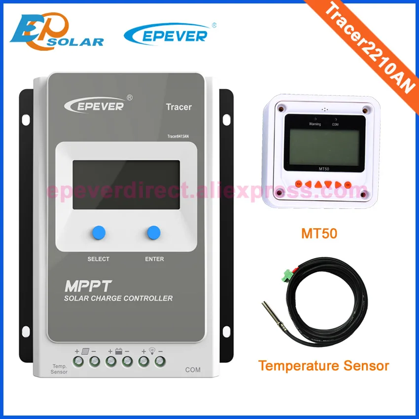 

Two color choices MT50 with USB and sensor Solar regulator 20A MPPT Tracer2210AN for 12v 24v auto work