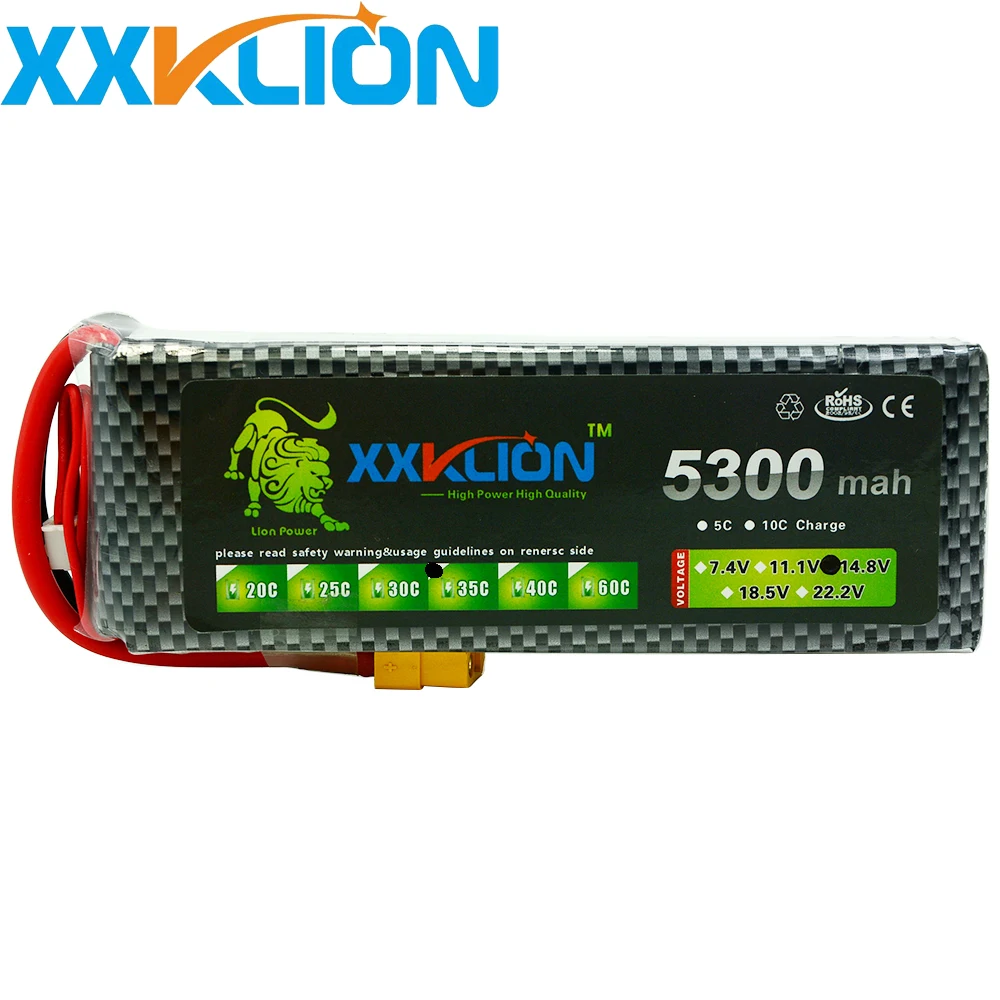 

XXKLION 14.8v 4S 5300mah 35c T Plug/XT60 PlugLipo Battery RC Helicopter RC Car RC Boat Quadcopter Remote Control toys Battery