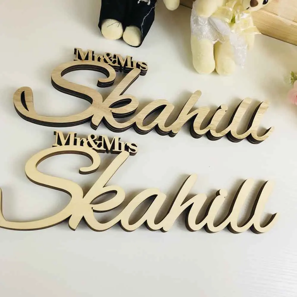 Personalized Wood Letter Mr and Mrs LAST NAME Wedding Custom Wedding Sign Mr & Mrs Last Name Table Sign Wedding Decor (3)