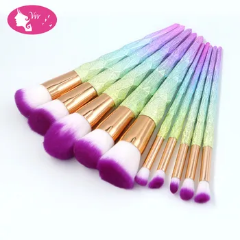 

10pcs Makeup Brushes Set Pincel Maquiagem Colorful Contour Base Foundation Powder Blush Brush Kit Cosmetics Make Up Brushes Tool
