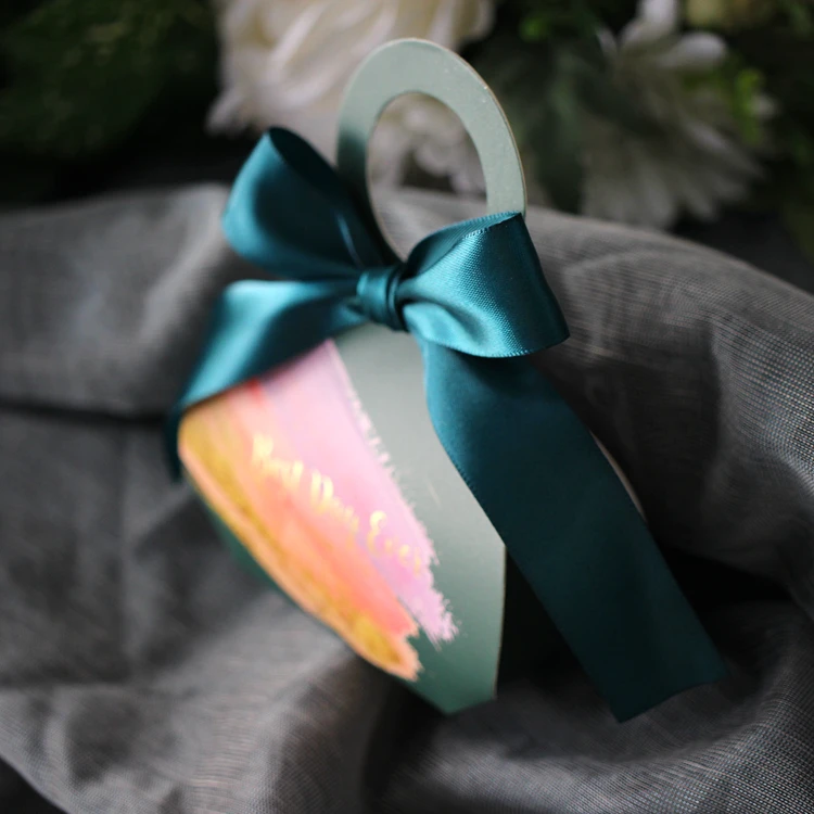 shipping100pcs сумочка форма с лентой ручной окрашенный для свадьбы или «нулевого дня рождения» на день рождения Год Вечерние Свадебные сувениры или конфеты bax