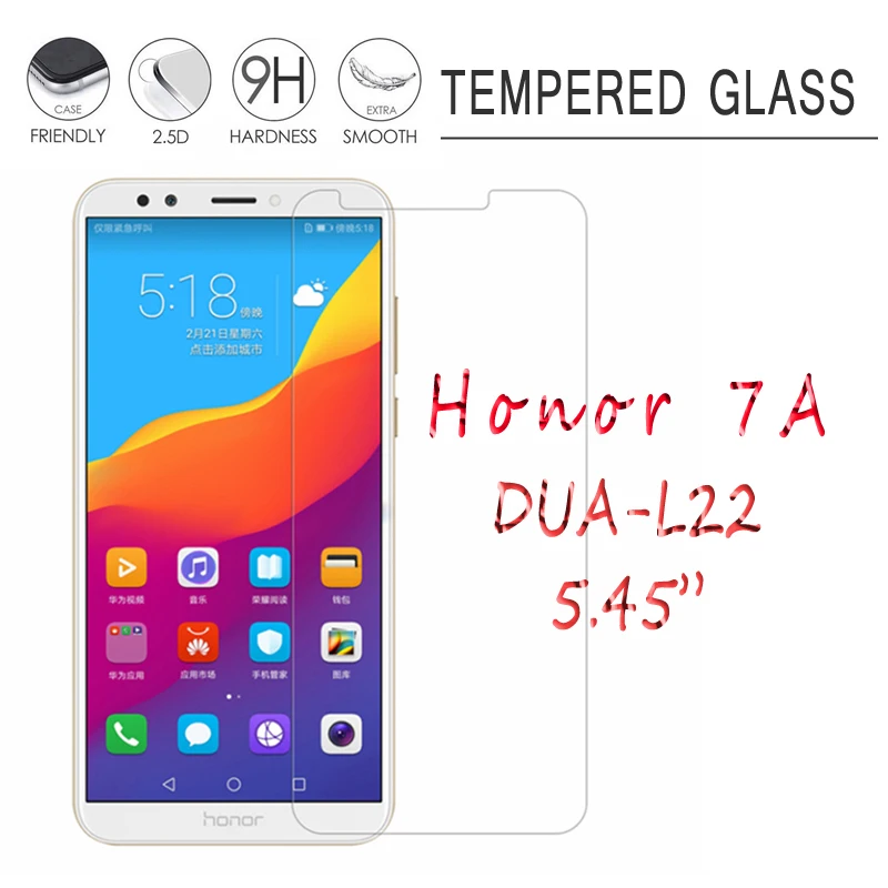 

2PCS For Honor 7A Dua-L22 Tempered Glass Honor 7A 5.45 Screen Protector 9H Protective Glass For Huawei Honor7A Dua-L22 Y5 2018