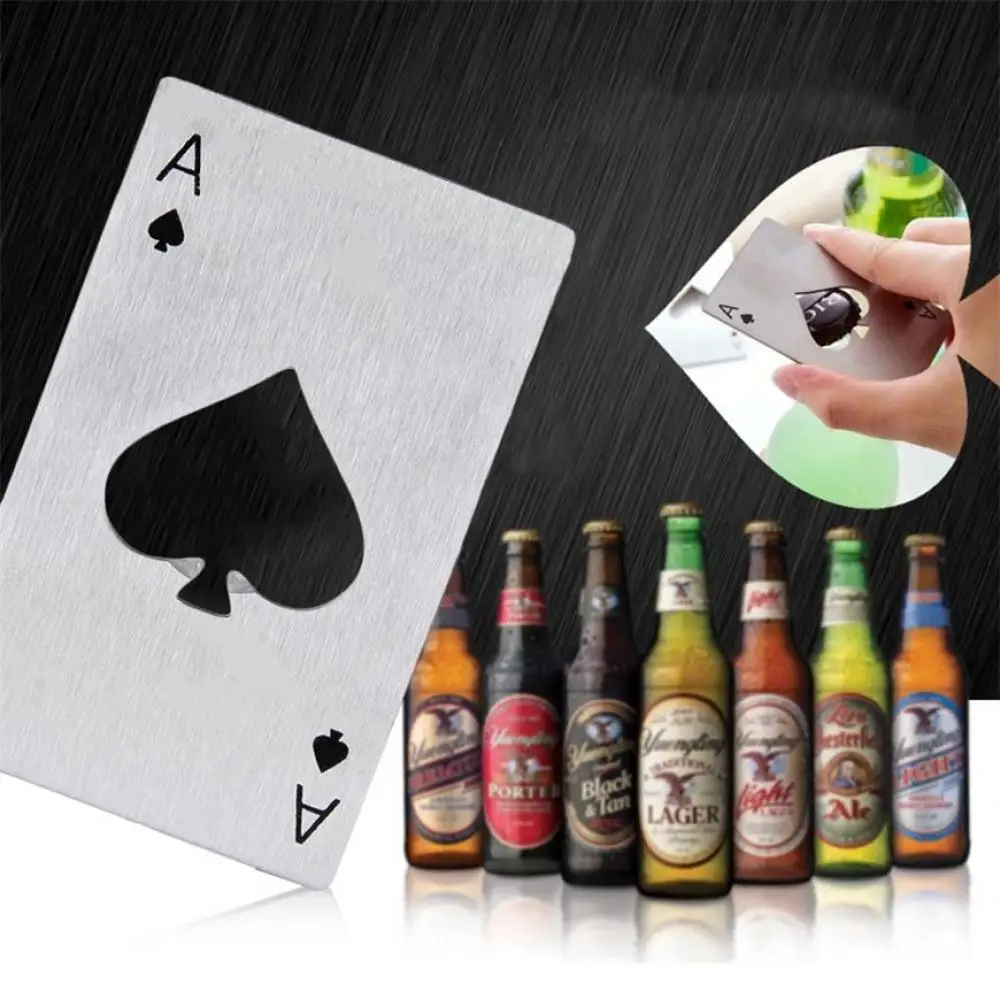 

1PC Fashion Useful Creative Playing Card Ace of Spades Poker Bar Tool Bottle Soda Beer Cap Opener Bottle Opener New Hot