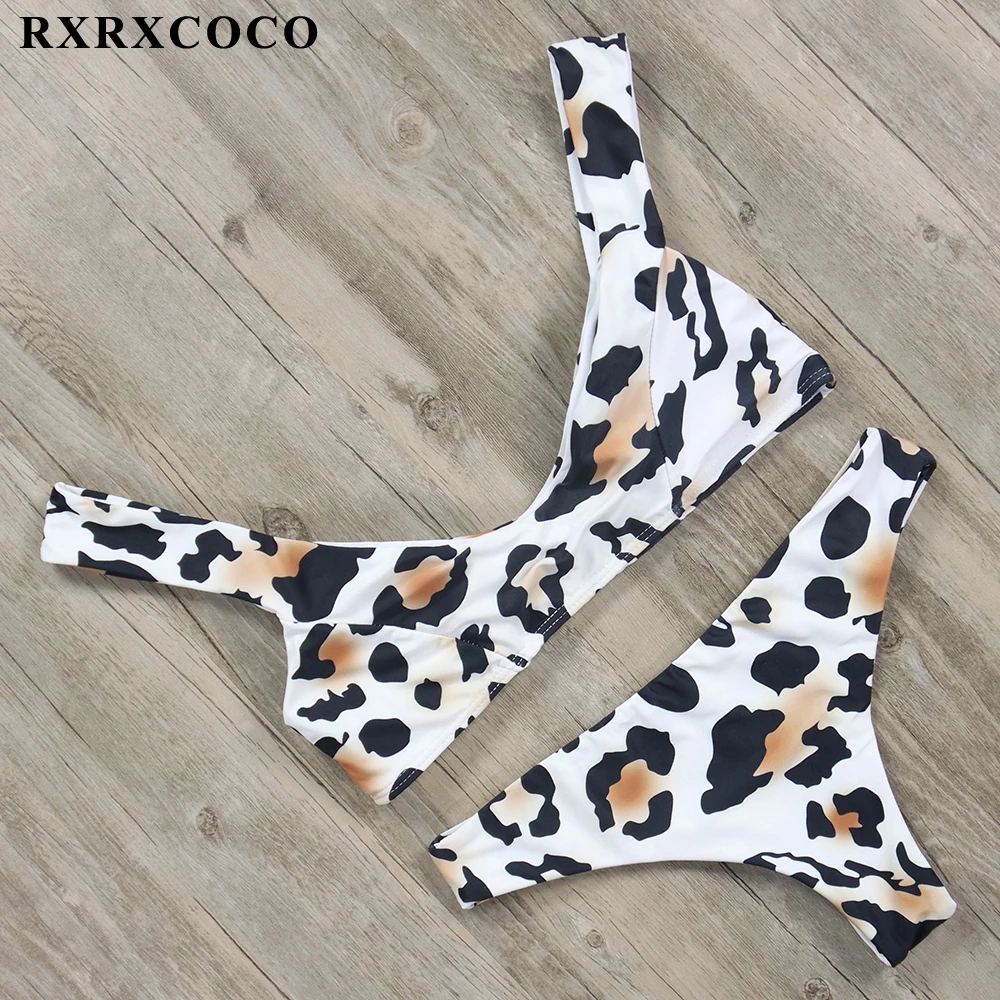 RXRXCOCO горячий Леопард Высокая талия комплект бикини сексуальный купальный для женщин купальники для малышек пляжный костюм Push Up сплошной
