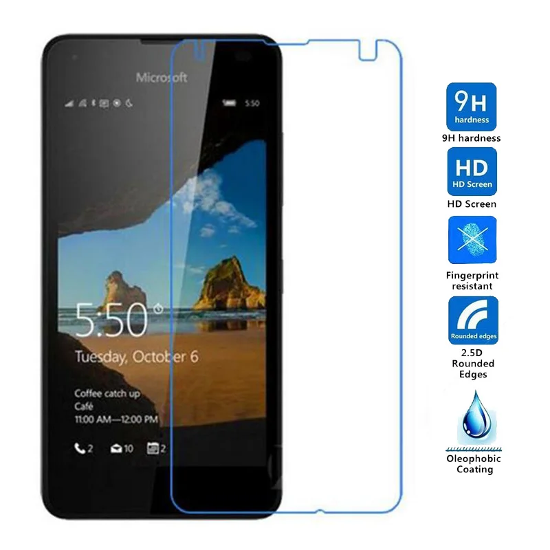 

2PCS Tempered Glass For Nokia Microsoft Lumia 550 Glass Scratch Proof Screen Protector protective film For Nokia Lumia 550