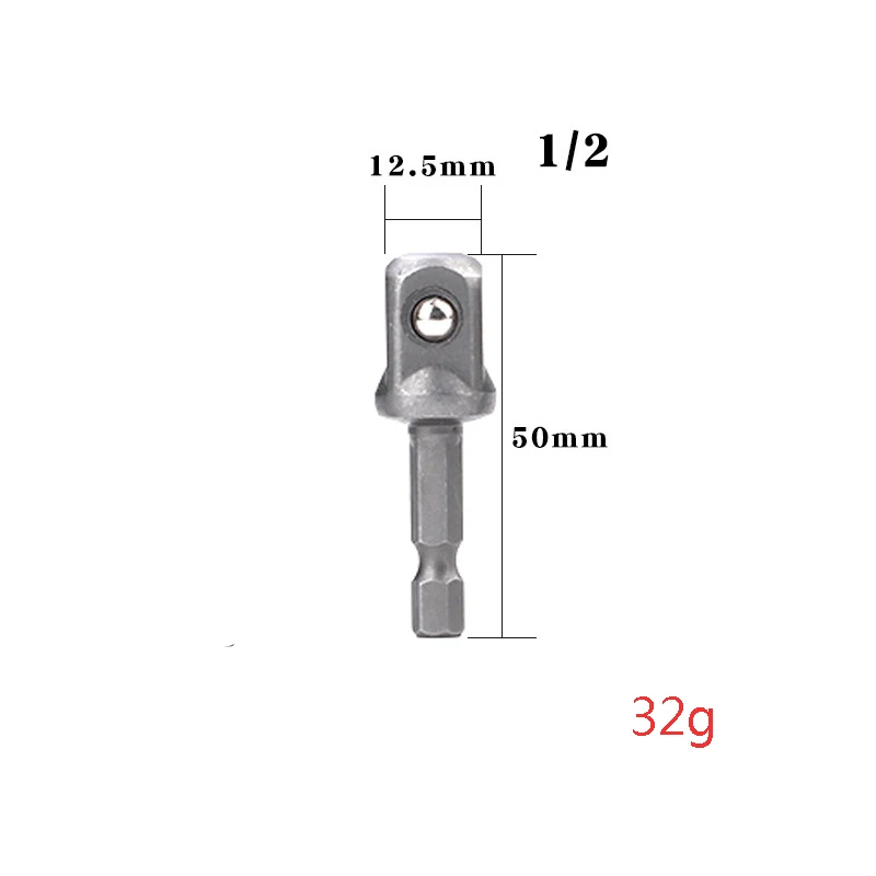 0.50 inch 50mm TUOSEN пневматическая розетка адаптер для ударного драйвера с шестигранным хвостовиком К квадратной розетке сверла бар Удлинитель Набор 1/" 3/8" 1/2" - Цвет: 0.50 inch 50mm