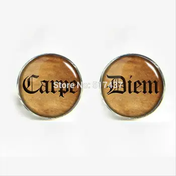 

2018 New Fashion Carpe Diem Cufflinks Carpe Diem Cuff link Glass Cufflink Vintage Cufflinks For Mens
