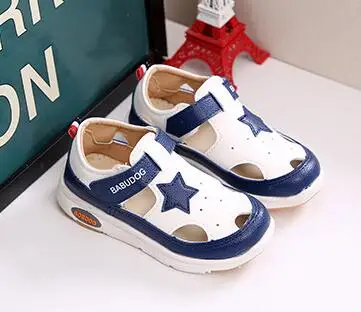 Сандалии для девочек модная детская пляжная обувь Sandali Bambina Удобная Kinder Sandalen детская обувь для мальчиков - Цвет: Синий