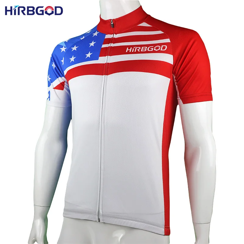 HIRBGOD, Статуя Свободы, флаг США, в полоску, Мужская велосипедная майка, короткий рукав, для спорта, дороги, лета, велосипеда, рубашка, Clothing-NR184