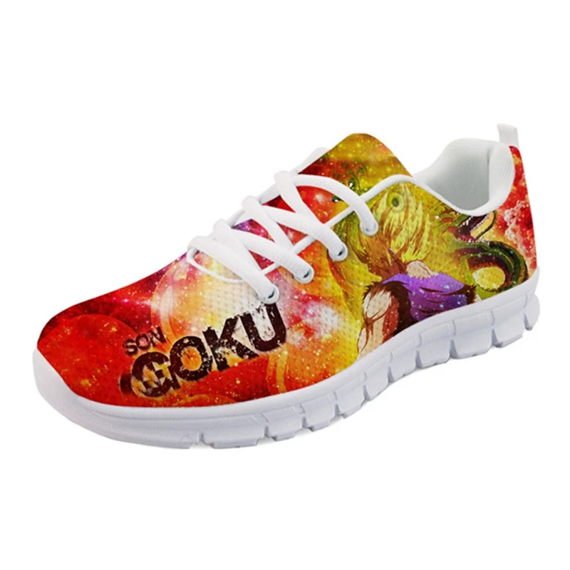 

THIKIN Fashion Design With Customized Dragon Ball Pattern Sneakers White Lace Up Flat Running Shoes Spring Style Walking Shoes