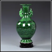 Античный китайский нефрит цветной Глазурованный фарфор цветочные вазы с qing qianlong отметкой года