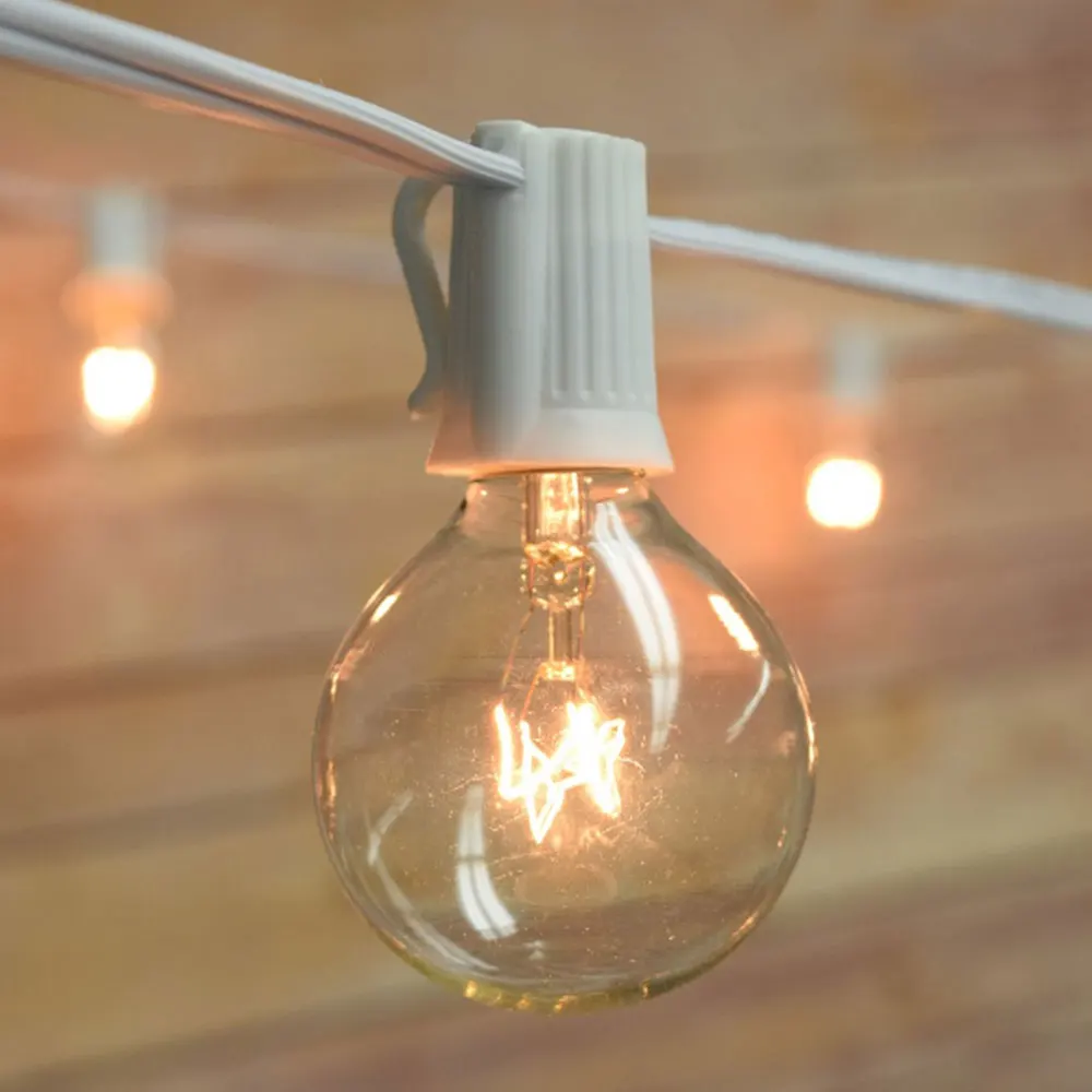 Najtaniej 10X Clear Globe G40 zapasowe żarówki, ciepłe żarówki E12 baza wymiana szkło żarówki dla G40 ciąg światła