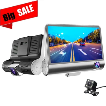 

4.0" Car DVR Camera 3 Lens with Rear view camera three camera Night vision Car DVRs Video registratori auto dashcam