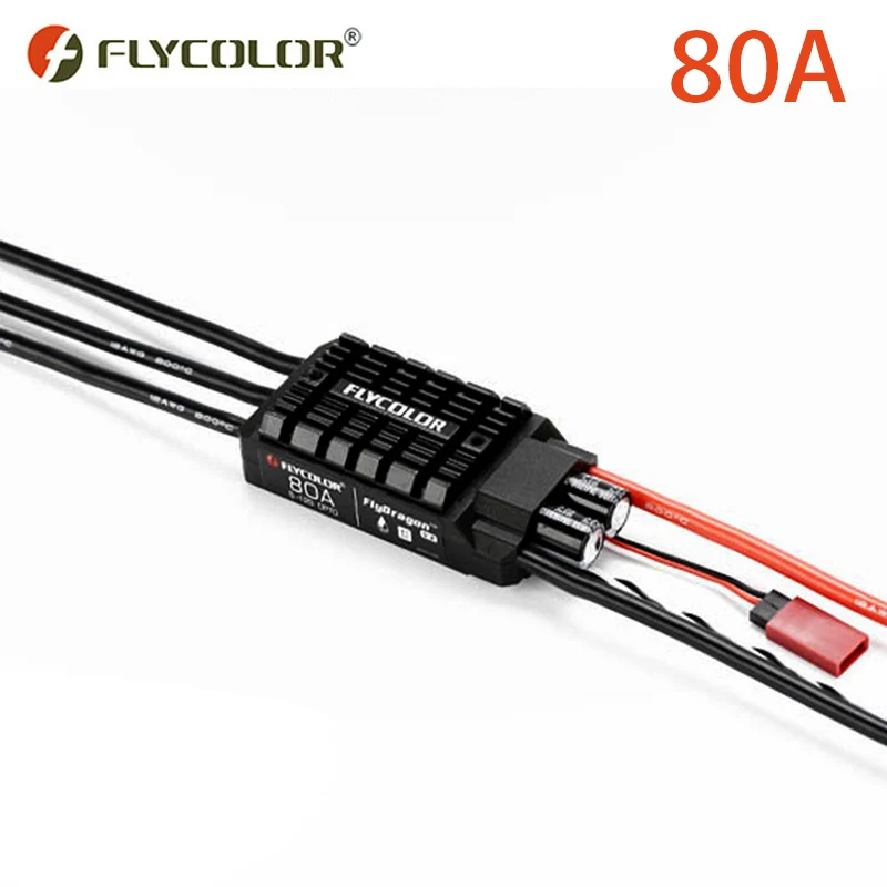 

Flycolor Waterproof High Voltage Brushless ESC 80A HV Speed Controller Support 5-12S for RC Drone Quadcopter