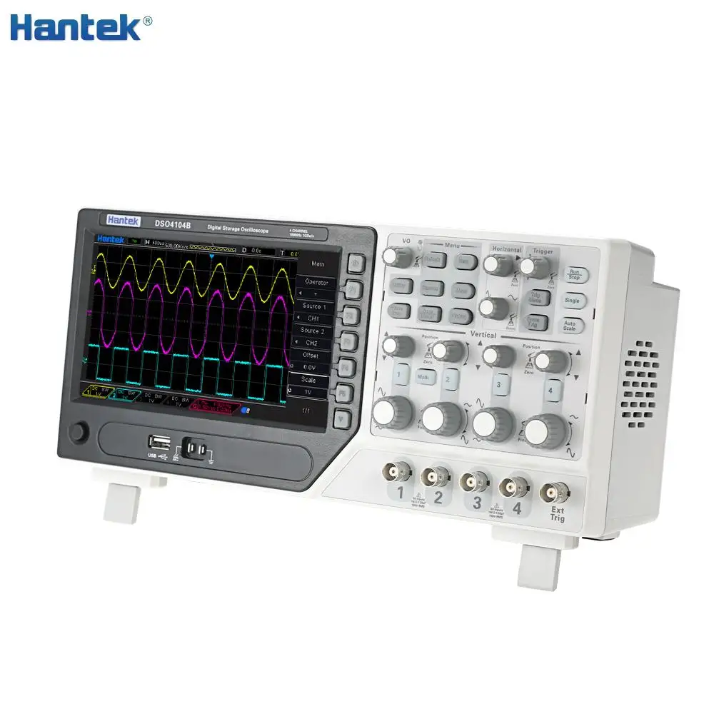 Hantek DSO4104B нераздельное цифровой осциллограф 4CH 100 мГц Bandwidth 8-бит 500uV/div 1GS/ s скорость дискретизации
