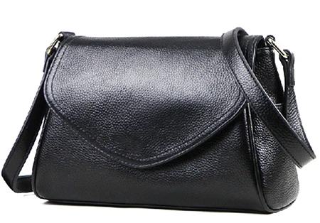 Сумки через плечо из натуральной кожи для женщин, черная сумка на плечо Qiwang, дизайнерская маленькая сумочка, мода, женские сумки-мессенджеры с клапаном - Цвет: black