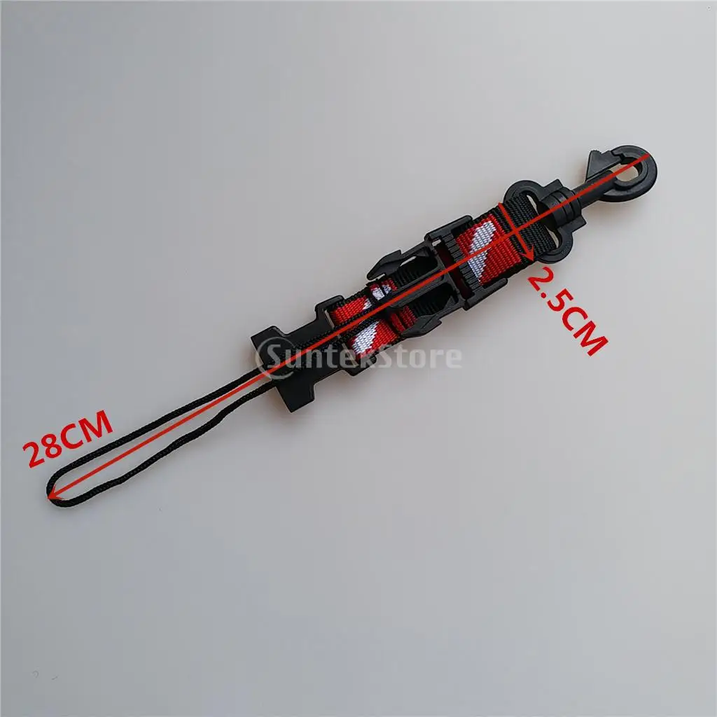 Dive Holder Lanyard Webbing Strap Clip for Scuba Diving Snorkeling BCD Camera, Light, Mouthpiece, Fin, Mask Gear Accessories