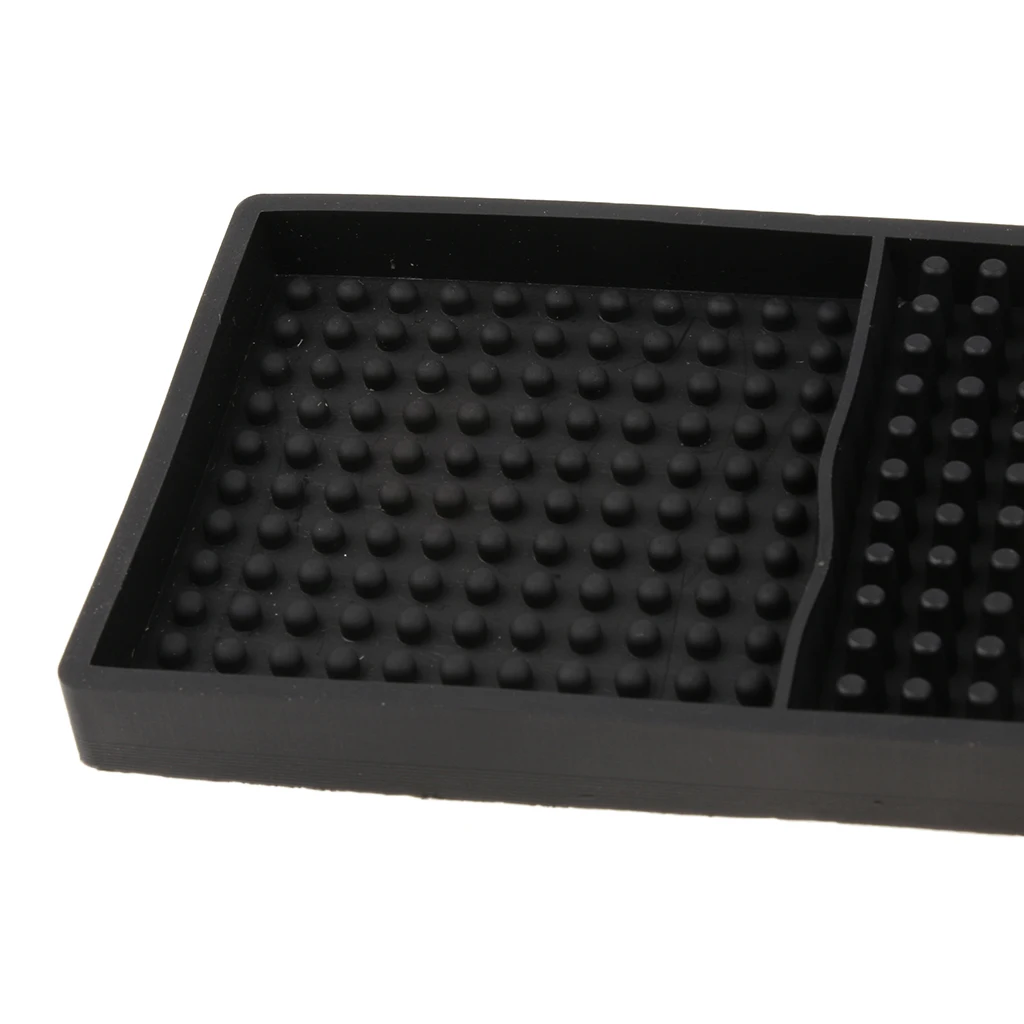 Bar Runner Bar Service Rubber Strip Spill Mat Black for Home Cocktail Party Pub 24x3''-Black