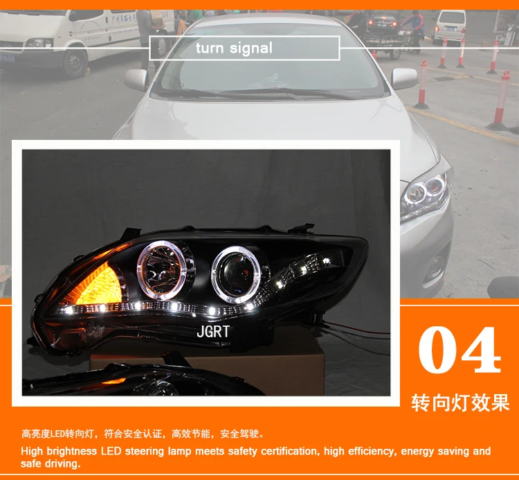 2 шт. автомобильный стиль светодиодный фары для Toyota corolla 2011 для corolla Головной фонарь светодиодный DRL Объектив двойной луч H7 HID Xenon bi xenon объектив