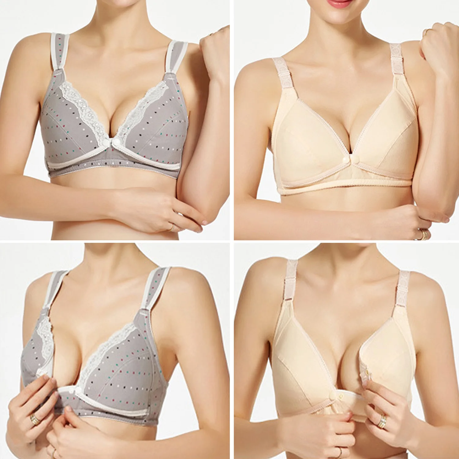 

Cotton Maternity Nursing Bra Wirefree Front Button Closure Pregnant Maternity Women Breastfeeding Breast Feeding Bra Underwear